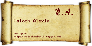 Maloch Alexia névjegykártya